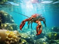 Ai Generated illustration Wildlife Concept of Florida Lobster Royalty Free Stock Photo