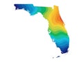 Florida map with gradient colors, isolated on white background Royalty Free Stock Photo