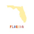 USA collection. Map of Florida - yellow silhouette