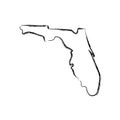 Florida map outline concept sketch Royalty Free Stock Photo