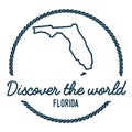 Florida Map Outline. Vintage Discover the World.