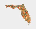 Florida State People Census Map illustration. Florida People outbreak