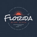 Florida Miami beach. T-shirt and apparel design