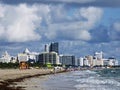 Florida Miami beach, view of crowded beach