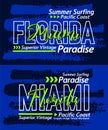 Florida Miami urban calligraphy typeface grunge superior vintage, for print on t shirts etc.