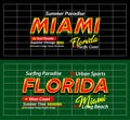 Florida Miami urban modern sports typeface superior vintage, for print on t shirts etc.