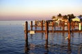 Florida ocean sunset at the dock Royalty Free Stock Photo