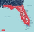 Florida state detailed editable map