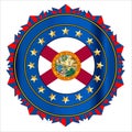 Florida State Flag As A Badge Over White