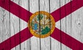 Florida State Flag Over Wood Planks