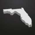 Florida State map in gray on a black background 3d Royalty Free Stock Photo