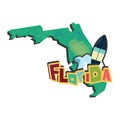 florida state map. Vector illustration decorative design Royalty Free Stock Photo