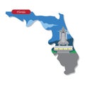 Florida state map. Vector illustration decorative design Royalty Free Stock Photo