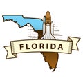 florida state map. Vector illustration decorative design Royalty Free Stock Photo
