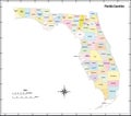 Florida state outline administrative and political map in color