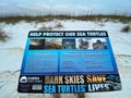 Florida State Parks Sign. Help Protect Sea Turtles. Royalty Free Stock Photo