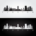 Florida state skyline and landmarks silhouette Royalty Free Stock Photo