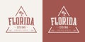 Florida state textured vintage vector t-shirt and apparel design