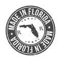 Florida State USA Quality Original Stamp Design Vector Art Tourism Souvenir Round Seal Badge.