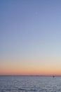 Florida Tampa bay sunset and moon Royalty Free Stock Photo