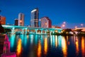 Florida Tampa skyline at sunset in US Royalty Free Stock Photo