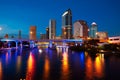 Florida Tampa skyline at sunset in US Royalty Free Stock Photo