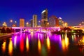 Florida Tampa skyline at sunset in US Royalty Free Stock Photo