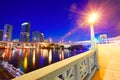 Florida Tampa skyline at sunset in US Royalty Free Stock Photo