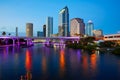 Florida Tampa skyline at sunset in US Royalty Free Stock Photo