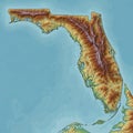 Florida Topographic Relief Map Royalty Free Stock Photo