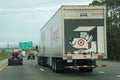 Florida, U.S - November 14, 2023 - The Target freight truck moving on the highway