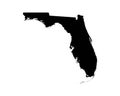 Florida US Map. FL USA State Map. Black and White Floridan State Border Boundary Line Outline Geography Territory Shape Vector Ill