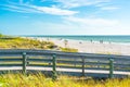 Florida, USA - September 17, 2019: Indian rocks beach with green grass in Florida, USA