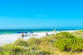 Florida, USA - September 17, 2019: Indian rocks beach with green grass in Florida, USA