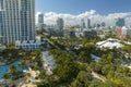 Florida vacation destination. South Beach architecture. Miami Beach city with high luxury hotels and condos. Tourist Royalty Free Stock Photo