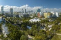 Florida vacation destination. South Beach architecture. Miami Beach city with high luxury hotels and condos. Tourist Royalty Free Stock Photo