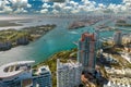 Florida vacation destination. South Beach architecture. Miami Beach city with high luxury hotels and condos. Tourist Royalty Free Stock Photo