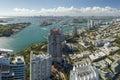 Florida vacation destination. South Beach architecture. Miami Beach city with high luxury hotels and condos. Tourist Royalty Free Stock Photo