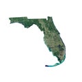Florida Vector Map Realistic Landsat Satellite Style Illustration Royalty Free Stock Photo