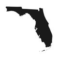 Florida vector map silhouette. High detailed illustration. United state of America country