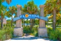 Florida. Florida welcome center in rest area or rest stops for cars and trucks. FL sunshine state. United States of America.