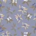 Floridian Floral Print Tropical Pattern Background Vector in Soft Mauve