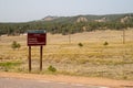 Sign for the leaving Florissant Fossil Beds National Monument