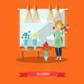 Florist concept vector illustration in flat style