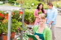 Florist at garden centre retail inventory