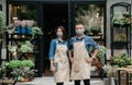 Florist and gardener work during covid-19 lockdown