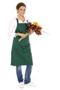 Florist holding flowers Royalty Free Stock Photo