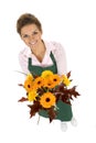 Florist holding flowers