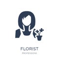 Florist icon. Trendy flat vector Florist icon on white background from Professions collection