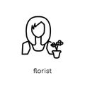 Florist icon. Trendy modern flat linear vector Florist icon on w
